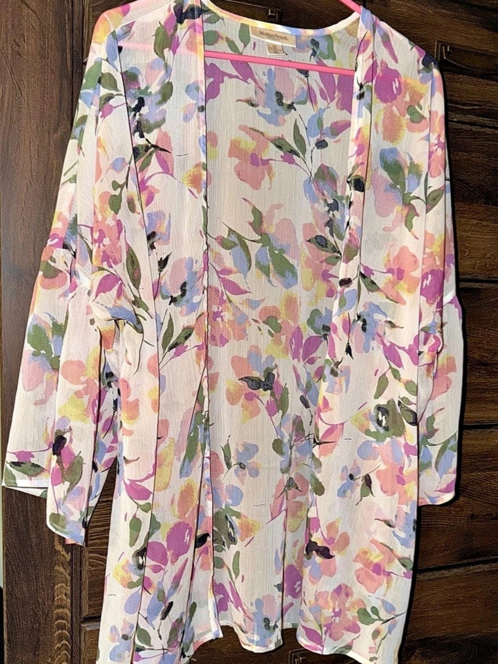 Pullover Blouse in Pink & White Like New - Maternity but cute if not pregnant al